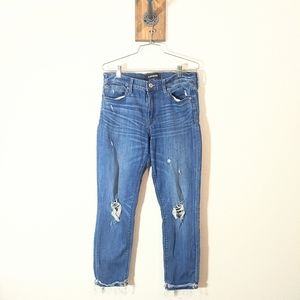 Express destroyed stretch skinny jeans